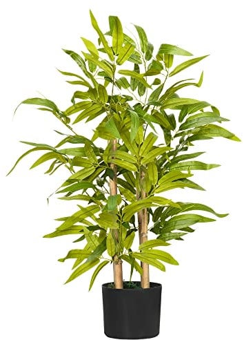 HOMCOM Decorative Artificial Plants Bamboo Tree in Pot, Desk Fake Plants for Home Indoor Decor, 60cm