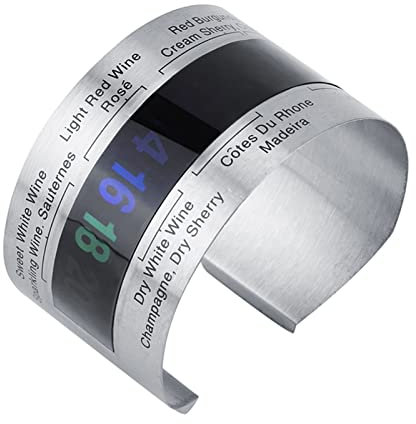 Bracelet de Température du Vin, Thermomètre de Bouteille de Vin à Affichage LCD Portable, Mini Taille pour la Maison pour le Restaurant