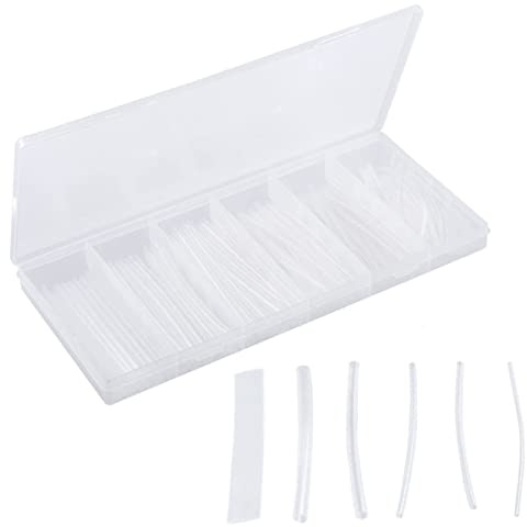 Treki 150pcs Kit de Gaine Thermorétractable Tubes Rétractables a la Chaleur 2: 1 Tube Thermoretractable Isolation Polyoléfin 6 Taille Protection Tube Transparente Thermorétractable Wrap Câble