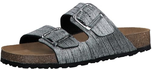 Tamaris Damen Footbed Styles; PEWTER STRUCTURE/metallic; 36 EU