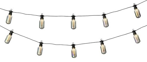 Lumineo Party-Beleuchtung 20 LED 9,5 m, klassisch warm, schwarzes Kabel