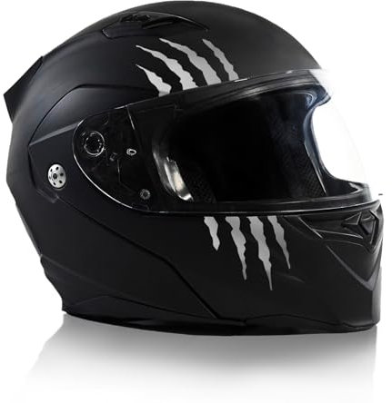 Finest Folia Kratzer Helm Aufkleber 2er Set 7,5x7,5cm Monster Sticker Kralle Deko für Motorrad Helm Auto Motorradhelm Kratzspuren selbstklebend wasserfest K173 (Silber)