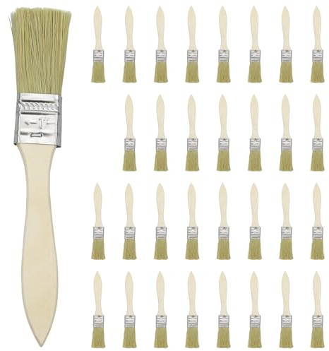 Lot de 36 Pinceaux Plats De 25 Mm avec Manche en Bois, Parfaits pour Les Peintures, Vernis, Teintures– Pinceau Plat, Pinceau à Vernis, Pinceau à Vernis pour Bricolage Professionnel Et DéButant