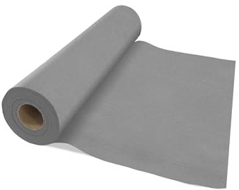 VelaHub Airlaid 20 Tischläufer, 40x120cm, 24m auf Rolle, Hochwertige, Einwegläufer, Grau