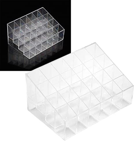 Cocoarm Organizer per rossetti, trasparente, con 24 scomparti, moderno, minimalista