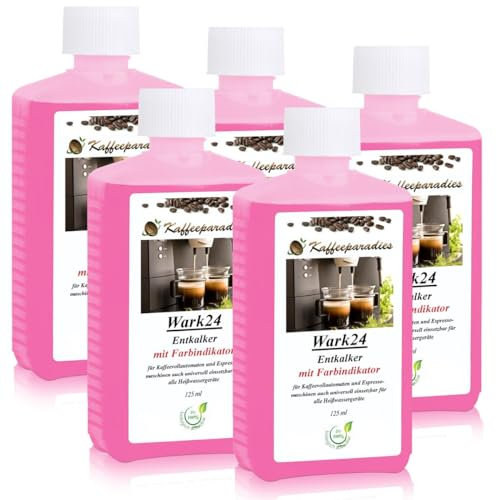 Wark24 Universal Entkalker 5 x 125 ml, mit Farbindikator, 100% biologisch abbaubar und umweltfreundlich, für Kaffeevollautomaten, Bügeleisen & Wasserkocher