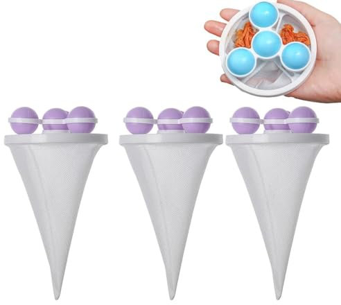 Floating Hair Filtering Mesh Removal, Fusselfänger für Wäsche, Pet Hair Remover für Wäsche, Reusable Washing Machine Hair Filter Laundry Pet Hair Catcher (Lila)