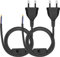 MKSENSE 2 Stück Euro Stromkabel mit Schalter, 3M Euro Stecker Stromkabel, Euro Stecker Verlängerungskabel, für Lampen, Leuchten (Schwarz)