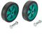 Lot de 2 roulettes de rechange pour compresseur d'air de 12,7 cm - Vert - Robuste - Pour accessoires de compresseurs d'air