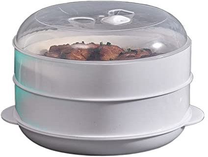 ANSNOW Ollas para Cocinar Utensilio Epara Horno Microondas Vaporera Recipiente para Calentar Tazón para Vaporera Olla para Hacer Pan Al Vapor de Plástico Olla para Arroz Olla Al Vapor