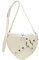 KOBONA Frauen Herz Form Sling Tasche PU Leder Kleine Herz Nieten Tasche Einfarbig Verstellbaren Riemen Weibliche Outdoor Tasche