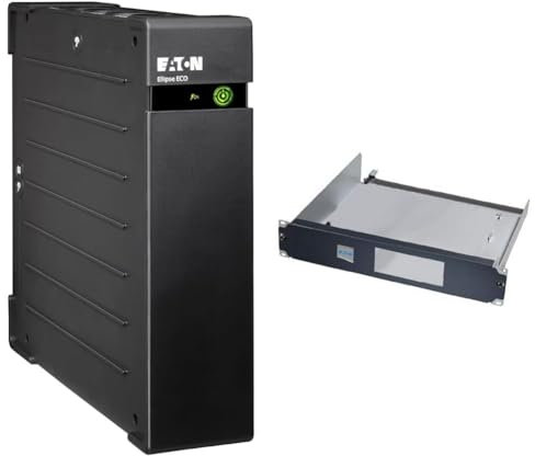 Eaton Onduleur Ellipse ECO 1200 USB FR - Off-Line UPS - EL1200USBFR - Puissance 1200VA - UPS avec Interface USB - Noir & Kit de Montage pour Rack 2U 19