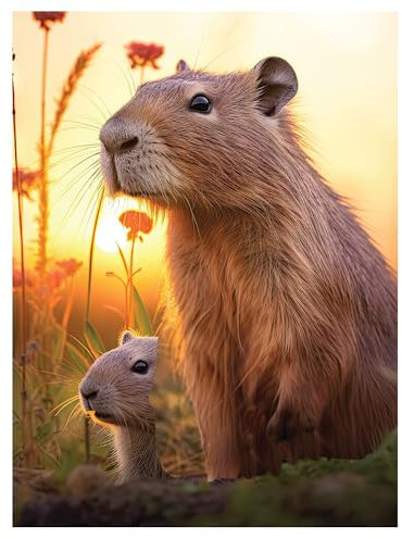 3D LiveLife Lenticular Wall Art Prints - Cute Capybaras from Deluxebase Ungerahmtes 3D Capybara Rabbit Poster Ein perfekter Wandfüller Original-Kunstwerk lizenziert vom renommierten Künstler David