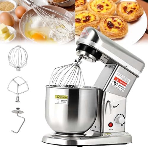 HNBYLMM Stand Mixer, 5L 10L Bowls 3 Speed 500W Tilt-Head Food Mixer, Stainless Steel Kitchen Electric Mixer, Bakes Stand Mixer with Dough Hook, Whisk, Beater,5L