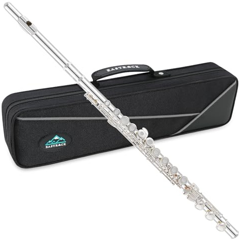 EASTROCK 17 Open Hole Flute with Offset G, Silver Plating 17 Key Flute for Professional with B Foot Joint, Split E Mechanism