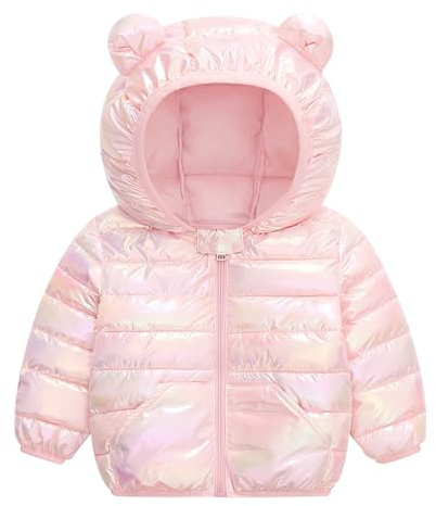 Baogaier Hiver Manteaux Bébé Enfant Fille Garçon Imperméable Veste à Capuche Poches Chaud Léger Blousons Fermetures éclair Coupe Vent Unisexe d'extérieur Vêtement 1-5 Ans