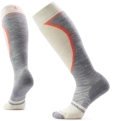 Smartwool Women's Ski Targeted Cushion Extra Stretch Over The Calf Socks, LIGHT GRAY, Medium