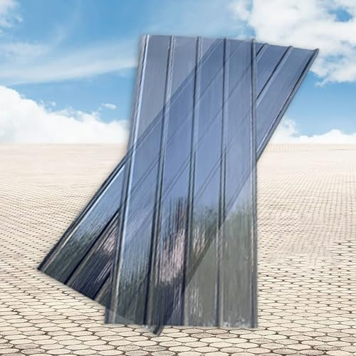 Transparente Wellplatte,2mm 6pcs FRP-Tageslichtplatten,Glasfaser-Tageslichtplatten,UV-beständige Dachplatten,UV-Beständige Gewächshausplatten,Wetterfest Dachpaneele(Flat black,35*63in/88*160cm)