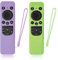 HQRKOTM 2 Pezzi Custodia telecomando in Silicone per Samsung 2023 Cover Telecomando TM2360E, BN59-01432A, BN59-01432J,Verde/viola luminoso