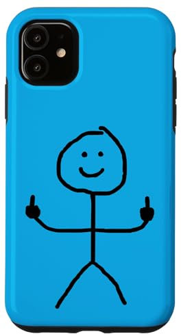 Funny Man Stick Middle Finger Funny Case for iPhone 11