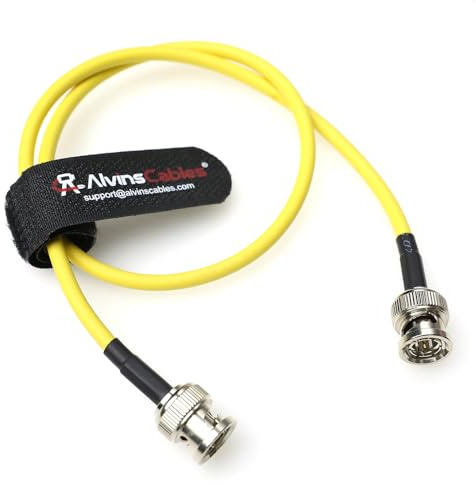 Alvin's Cables Cavo coassiale flessibile SDI 12g da maschio da maschio da maschio da maschio per komodo RED| Atomos Monitor 75 ohm cavo schermato per videocamera 4K, giallo