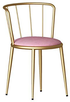 Chaise de salle à manger moderne rose avec pieds en métal robuste, idéale pour salon, chambre à coucher, bureau, terrasse, meuble élégant et confortable
