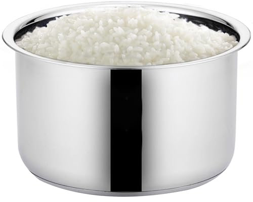 Rice Cooker Stainless Steel Inner Pot 3L Rice Cooker Inner Pot with Thickened Bottom ＆ Scale Replacement for Electric Pressure