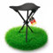 BigDean Kleiner Campinghocker faltbar & Ultraleicht 41cm hoch schwarz - robuster Dreibeinhocker tragbarer Klapphocker Camping-Hocker