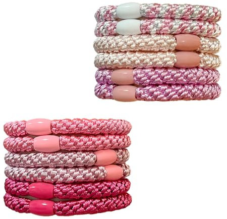 KAIYAYA 12 Stück Haargummis Mädchen Elastische Haargummis schlichte geflochtene Haarbänder Damen Mehrfarbigen für Verschiedene Frisuren dickes Haar und lockiges Haar