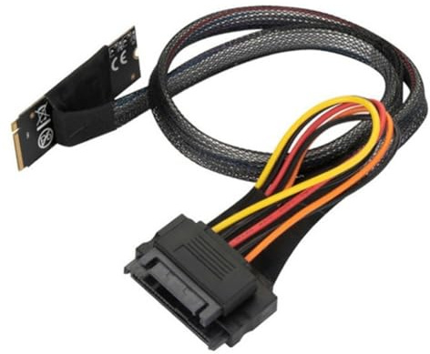 TOBEOME M2TO8639 M.2 M-Key to U.2 SFF-8639 Adapter Cable with 15-Pin Female Connector