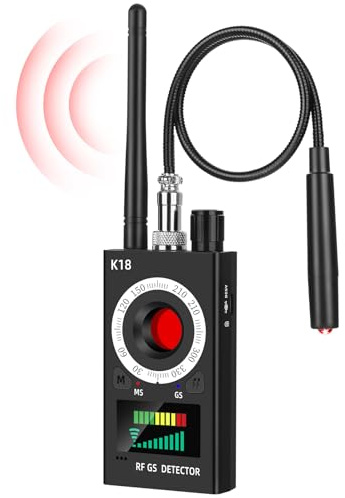 woeaozy K18 RF Wanzen Finder – Signal Detektor für Versteckte Kameras, GSM Tracker, Abhörgeräte und Magnetische GPS Geräte, Tragbarer Bug Scanner für Zuhause, Büro, Hotel