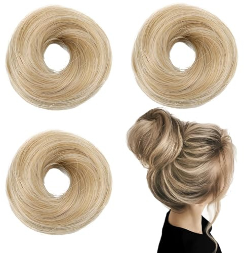 3 Stück dutt haarteil,haargummi mit haaren,haarteil dutt, Volummi Haargummi, Dutt für dünnes Haar, Schnelle Frisur für Alltag & Besondere Anlässe