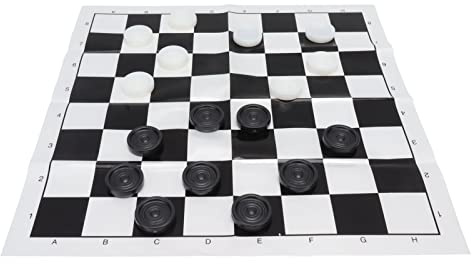 OVAQUIXI Kunststoff-Dame-Set (24 Checker-Teile + 1 Brett, Teiledurchmesser ca. 0,90 Zoll/23 mm), Passend für Dame-/Gang-Brettspiele, für ab 3 Jahren, Heimunterhaltung Im Freien
