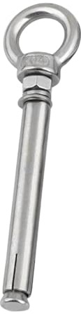 Perno de Ojo M20 x 110 mm, Acero Inoxidable 304 con Tuerca, Anclaje para Paredes de Hormigón y Ladrillo, para Montaje, Fijación y Suspensión