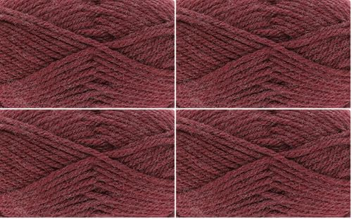 King Cole Big Value Super Chunky Knitting Wool/Yarn (Claret 3551) (Pack of 4)