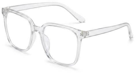 Volink Clear Glasses Women Men Blue Light Blocking Lightweight Square Frame Transparent Frame Computer Screen Reading Gaming Glasses Anti Eyestrain Anti Glare Anti UV Unisex Fashion Eyewear