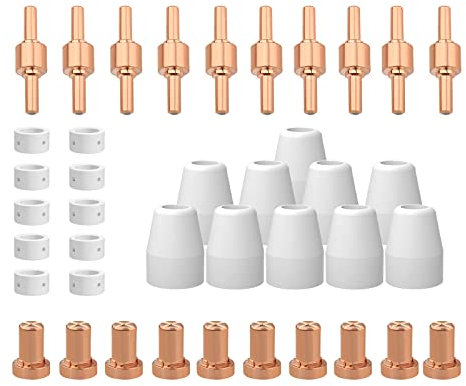 Reboot 40 piezas de Antorcha de Corte de Plasma PT31 kits de Consumibles de Cobre Puntas de Contacto extendidas boquillas de Electrodo para CUT40/CUT50 PT31 LG40(Consumibles de Corte Táctil)