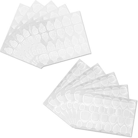 50 Feuilles 1200pcs Faux Ongles Autocollant, Autocollant Adhésif Double Face pour Fingernail Art Faux Ongles Conseils Manucure
