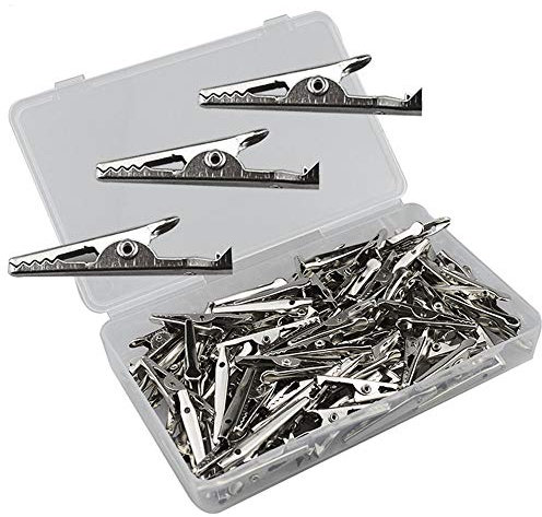 Senven 100pcs cocodrilo Clip, pinzas prueba cocodrilo de cocodrilo Prueba de electricista, pinza de metal pinza de clip de cocodrilo.