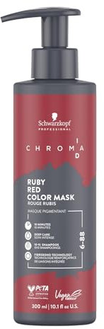 Schwarzkopf Professional CHROMA ID Bonding Color Mask Semi Permanentes Farbsystem Farbmaske Pflegende Tönung Haarmaske Haarkur Intensive Pflege Vegane Formel 6-88 Ruby Red 300 ml