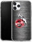 Slim Case extra dünn kompatibel mit Apple iPhone 11 Pro Silikon Handyhülle transparent Hülle 1. FC Köln Metallic Look Offizielles Lizenzprodukt