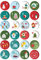 Schöne Adventskalender-Zahlen, Buttons, Anstecker (Ø 32 mm): Weihnachtsmotive, Zahlen 1 bis 24, button badges für Weihnachtskalendern-Säckchen