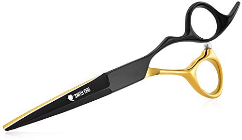 SMITH CHU Friseurschere Haarschere professionelle Haarschneideschere für Friseursalon Männer Frauen und Kinder japanischer Edelstahl schwarz Gold 6 zoll Bart scharf rostfrei