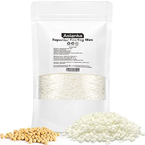 Soy Wax, White, 1KG Candle Wax for Making Candles, Natural Soy Wax Flakes for Candle Making and DIY Projects