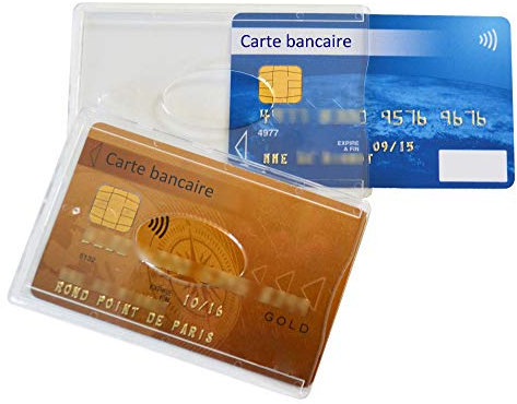 Color Pop® Etui Rigide blindé 1 Carte bancaire Anti-piratage (Anti-RFID)- Fabrication française - Protection des données bancaires - 6 x 9 cm (Transparent)