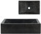 Ksodgun Évier 45x30x12 cm Marbre Noir Lavabo Pierre Naturelle Salle de Bain