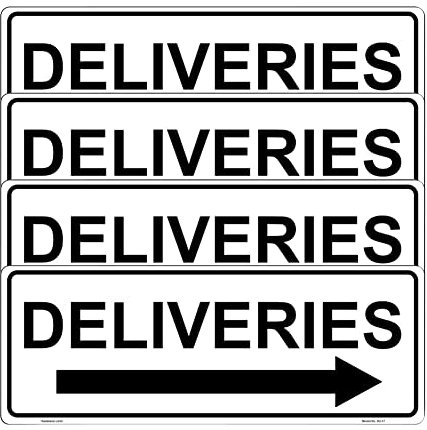 Haobase 4 carteles de entrega con etiqueta engomada de flecha, 8 x 3 pulgadas, vinilo autoadhesivo (derecha)