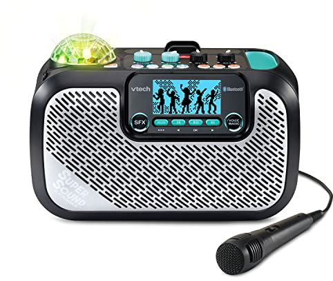 VTech Karaoke SuperSound con Bluetooth, Efectos de Voz, Negro, Moderno y Festivo