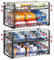 JKsmart 2-Tier Stackable Can Rack Organizer for Pantry, Adjustable Dispenser Holds Up to 62 Cans, Storage Holder for Various Ounces of Canned Food Soda Drinks, Black, 2 Pack (Patent Pending)