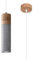 SOLLUX lighting Zane Spotlight Deckenpendelleuchte, minimalistisches, universelles Design, angetrieben durch austauschbare GU10-Glühbirne, 1 x 40 W, aus Holz und grauem Beton, 10 x 10 x 120 cm